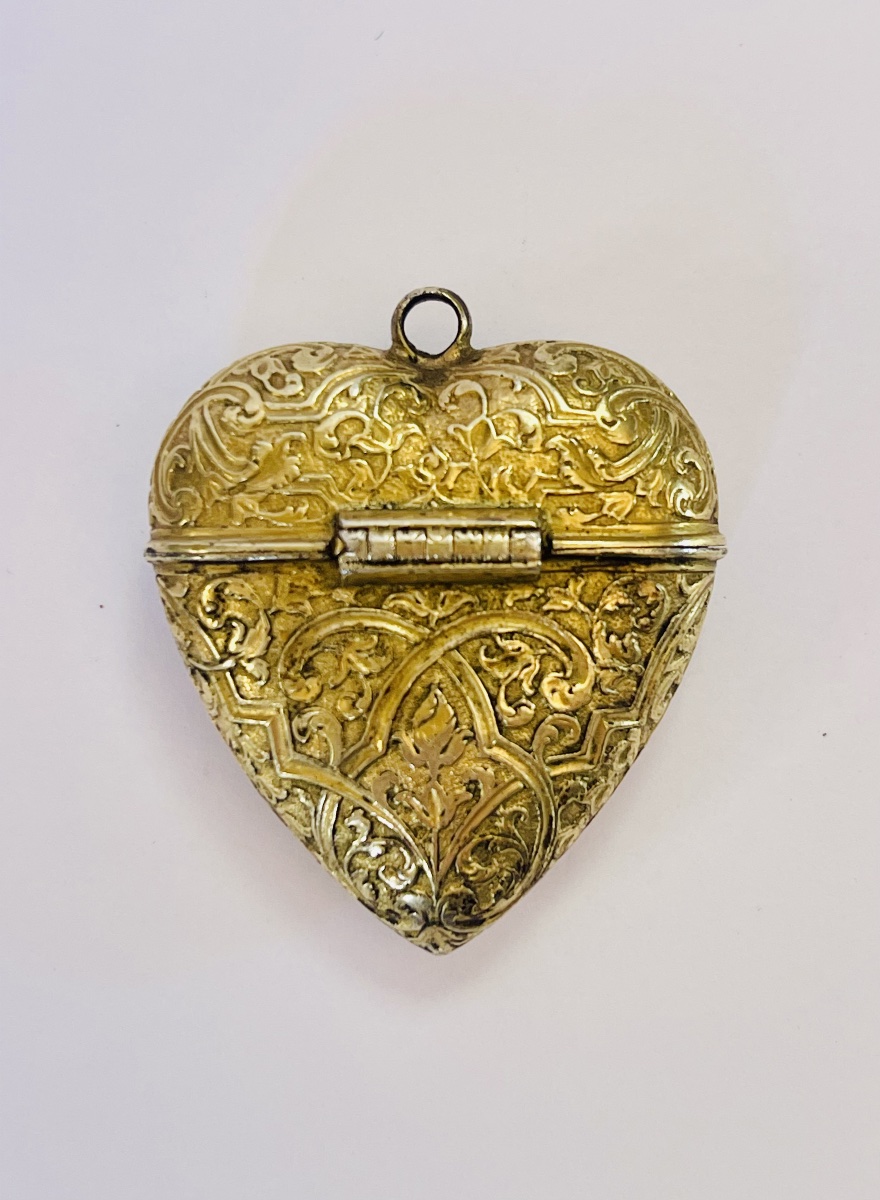 Pendentif en forme de cœur ouvrant en vermeil -photo-2